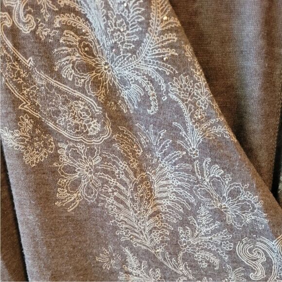 One World Light Tan Studded Floral Open Front Cardigan Size 3X - Picture 5 of 7